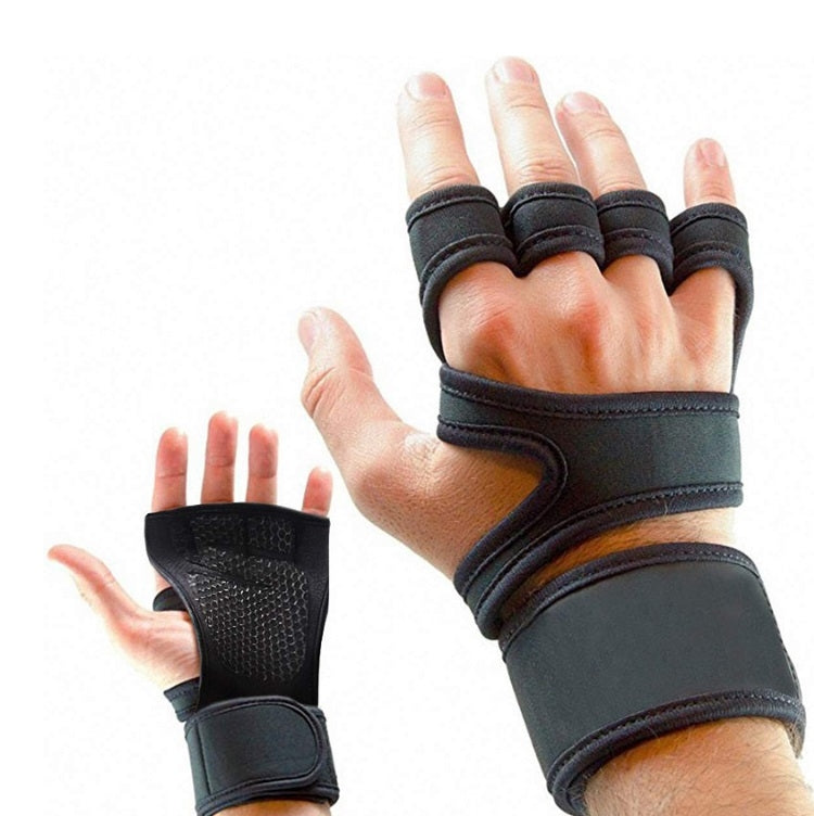 Guanti sportivi a mezze dita Guanti per attrezzature fitness in silicone antiscivolo Braccialetti a compressione sportiva, S（Black）, M（Black）, L （Black）, XL （Black）