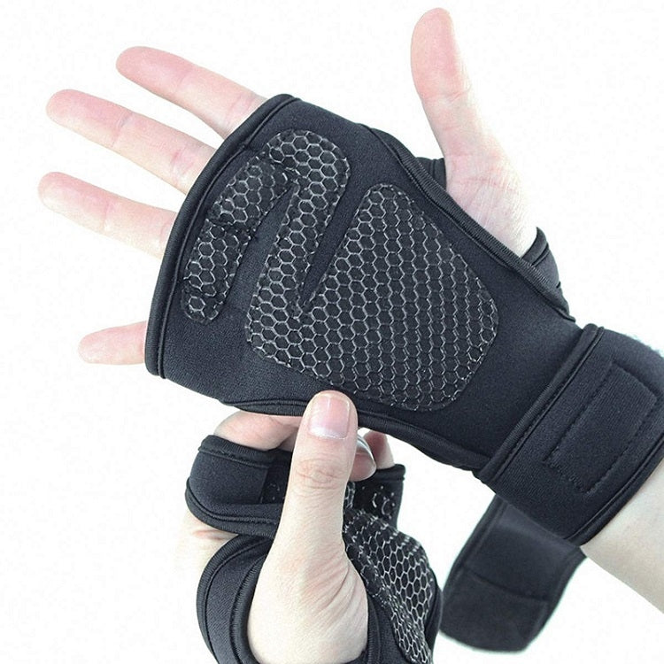 Guanti sportivi a mezze dita Guanti per attrezzature fitness in silicone antiscivolo Braccialetti a compressione sportiva, S（Black）, M（Black）, L （Black）, XL （Black）