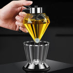 Lattina di olio diamantata Bottiglia di olio di aceto antipolvere in vetro Bottiglia di condimento da cucina multiuso con un clic, Diamond Oil Can