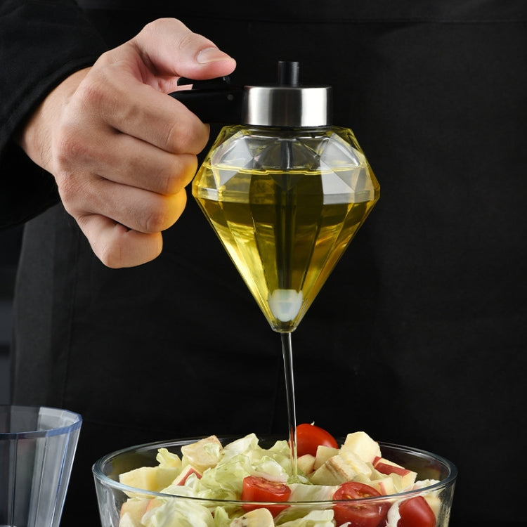 Lattina di olio diamantata Bottiglia di olio di aceto antipolvere in vetro Bottiglia di condimento da cucina multiuso con un clic, Diamond Oil Can