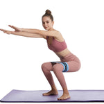 2 pezzi di fascia elastica per squat yoga con fascia di resistenza per squat, dimensioni:, 66 x 8cm（Blue）, 76 x 8cm（Pink）, 86 x 8cm（Gray）