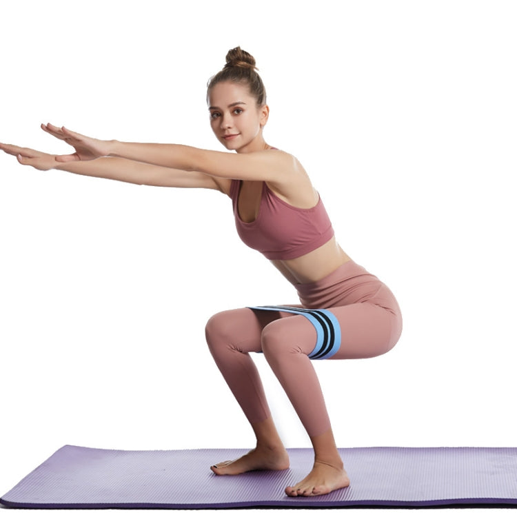 2 pezzi di fascia elastica per squat yoga con fascia di resistenza per squat, dimensioni:, 66 x 8cm（Blue）, 76 x 8cm（Pink）, 86 x 8cm（Gray）