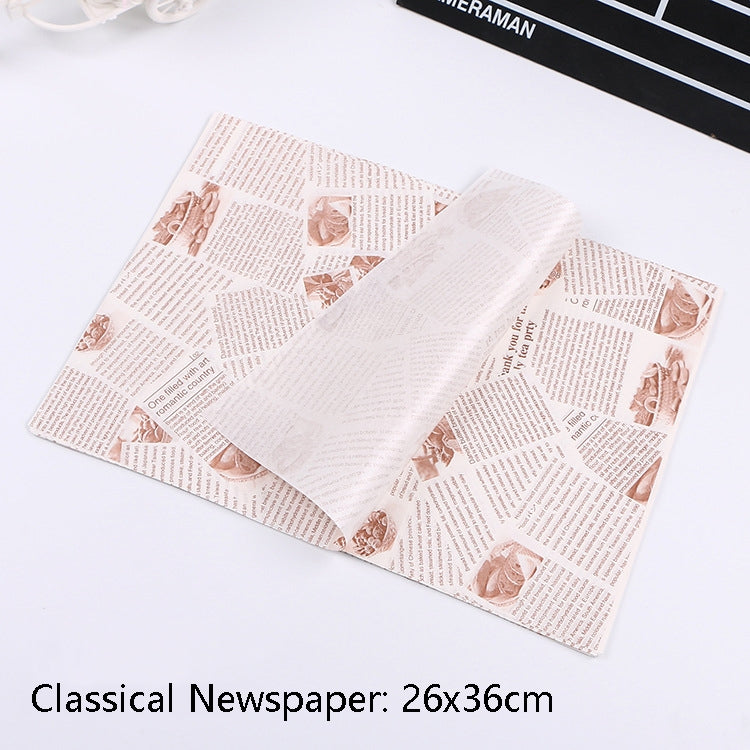 2 confezioni di carta oleata per torte, carta da forno, carta per hamburger, Classical Newspaper, Color Pastry, Orange Tower, White English, Coffee English, Wheat English, Pure White, Thick Kraft Paper, Gray Tower, Brown Pastry