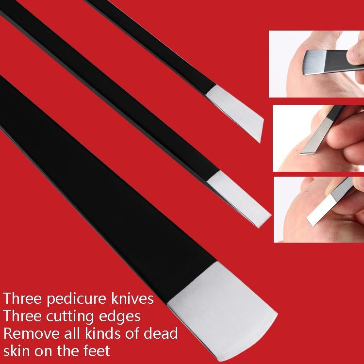 Set 9 in 1 strumenti per manicure e pedicure in acciaio inox