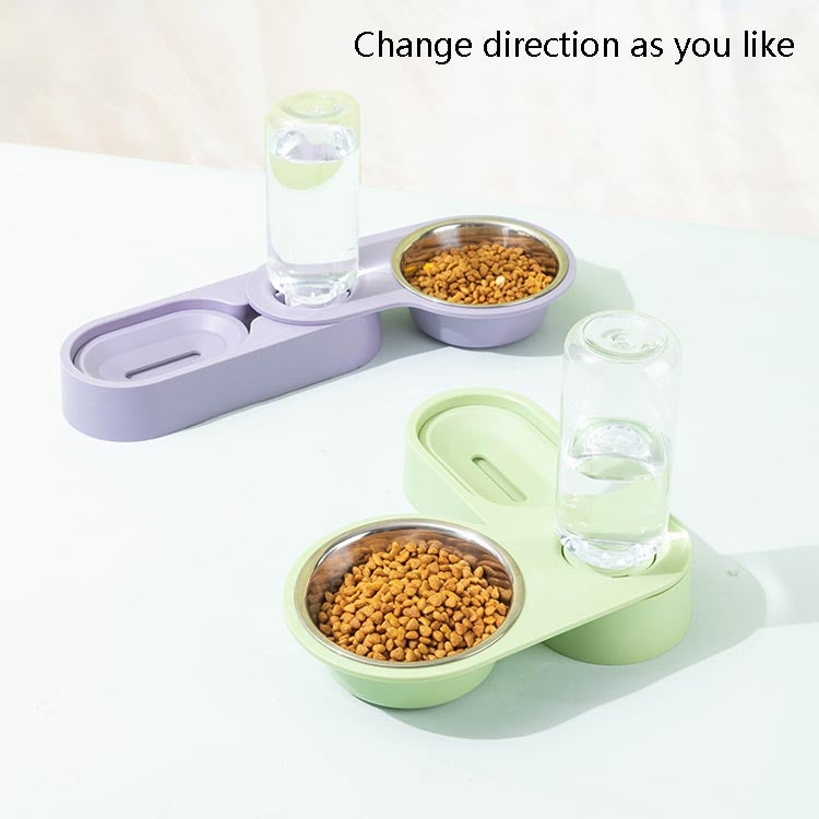 Forniture per animali domestici Ciotola per cibo per cani e gatti Ciotola doppia rotante pieghevole, Green Without Bowl, Purple Without Bowl, Pink Without Bowl, Gray Without Bowl, Green With Bowl, Purple With Bowl, Pink With Bowl, Gray With Bowl