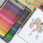 Matite colorate per disegno oleoso in scatola di latta da 72 colori, 72-Color Pencils