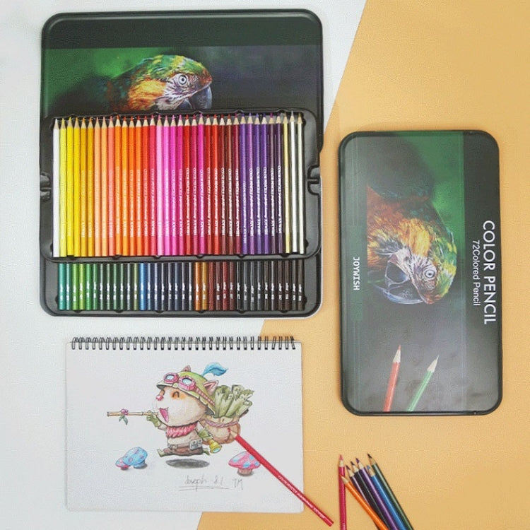 Matite colorate per disegno oleoso in scatola di latta da 72 colori, 72-Color Pencils
