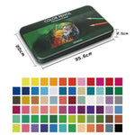 Matite colorate per disegno oleoso in scatola di latta da 72 colori, 72-Color Pencils
