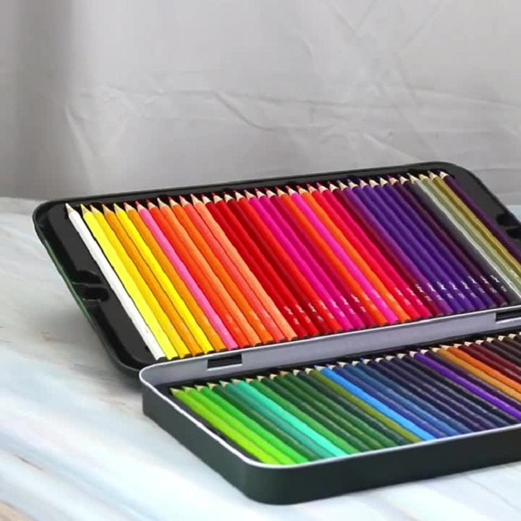 Matite colorate per disegno oleoso in scatola di latta da 72 colori, 72-Color Pencils