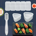4 set di stampi per sushi per palline di riso fai da te Bento per bambini, Five Grid Sushi Box, Heart Star Bear, Four Flowers, Nigiri Sushi, Big Small Triangle
