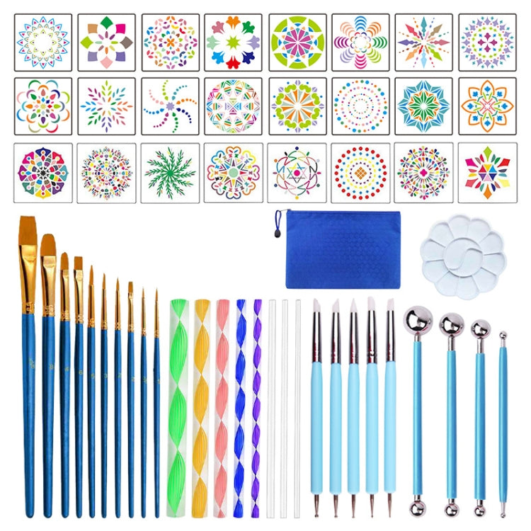 Set disegno mandala 53 pezzi con custodia 24x18 cm