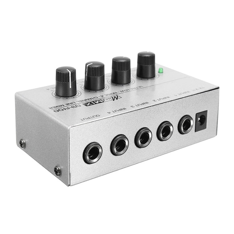 Mini mixer audio karaoke 4 canali con adattatore 12V