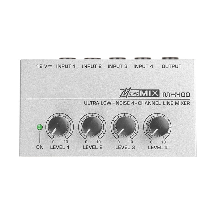 Mini mixer audio karaoke 4 canali con adattatore 12V