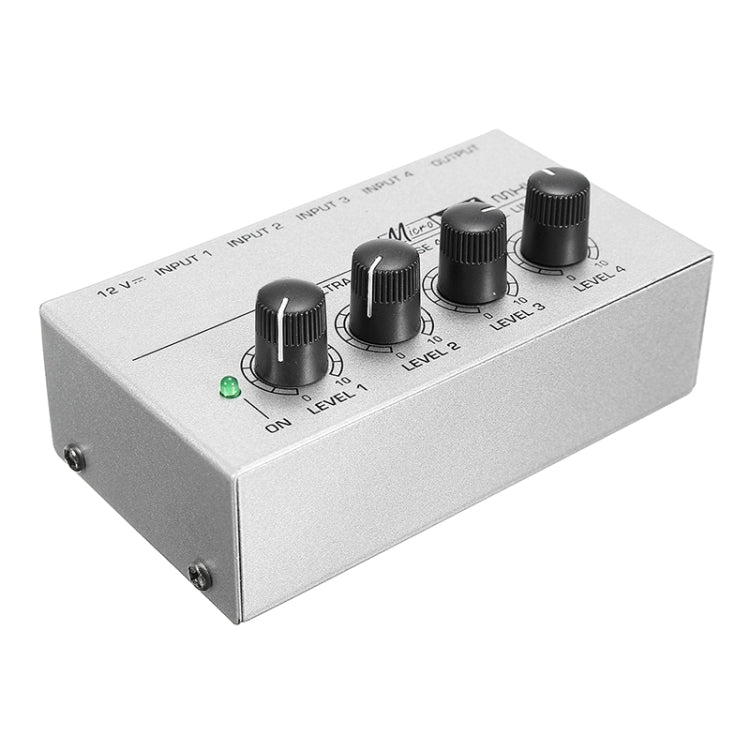 Mini mixer audio karaoke 4 canali con adattatore 12V