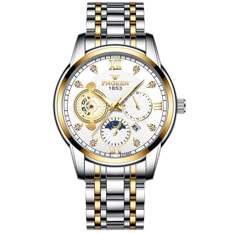 FNGEEN 2166 Orologio elettronico sportivo per studenti con tre occhi al quarzo cavo da uomo