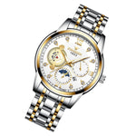 FNGEEN 2166 Orologio elettronico sportivo per studenti con tre occhi al quarzo cavo da uomo