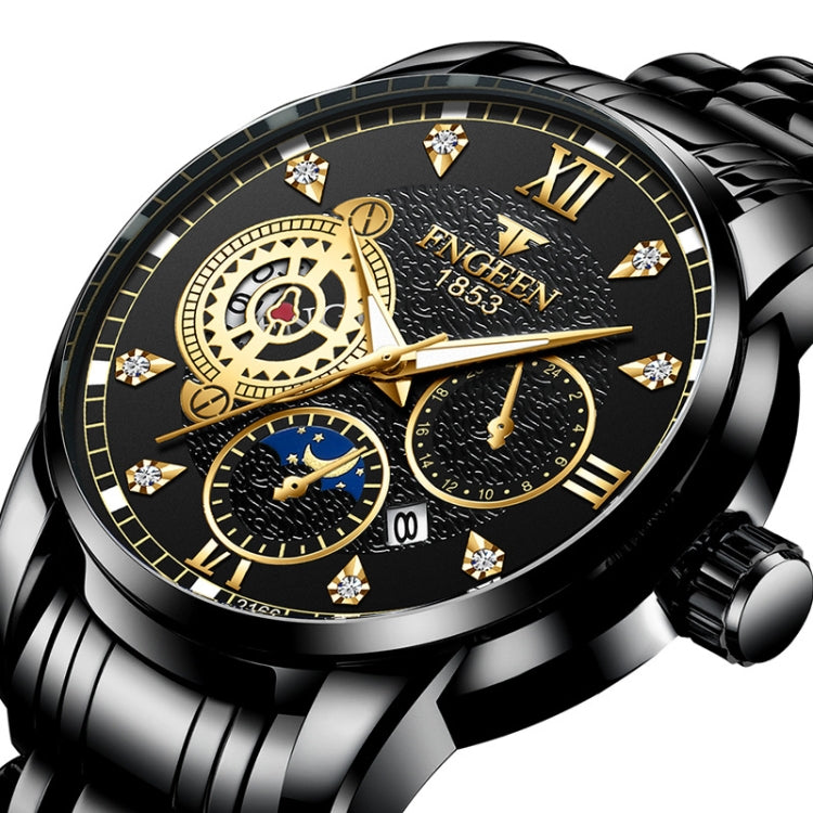 FNGEEN 2166 Orologio elettronico sportivo per studenti con tre occhi al quarzo cavo da uomo