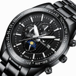 FNGEEN 5800 Orologio da uomo al quarzo per studenti con tre occhi e sei perni