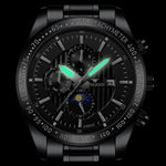 FNGEEN 5800 Orologio da uomo al quarzo per studenti con tre occhi e sei perni