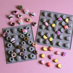Stampo per torta in silicone da 3 pezzi Stampo per biscotti in silicone per caramelle dure con 25 griglie