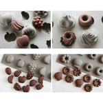 Stampo per torta in silicone da 3 pezzi Stampo per biscotti in silicone per caramelle dure con 25 griglie