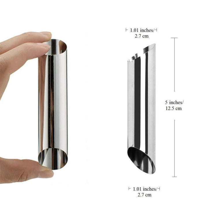 20 pezzi obliquo a doppia testa in acciaio inossidabile grande tubo a spirale strumento per croissant stampo per croissant antiaderente, 20 PCS Croissant Tool