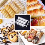 20 pezzi obliquo a doppia testa in acciaio inossidabile grande tubo a spirale strumento per croissant stampo per croissant antiaderente, 20 PCS Croissant Tool
