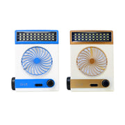 Ventilatore solare quattro in uno con funzione torcia elettrica, spina CN, Golden, Blue
