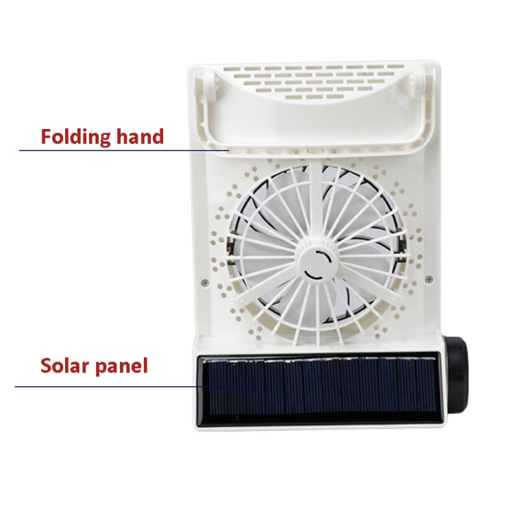 Ventilatore solare 4 in 1 con torcia LED e pannello solare