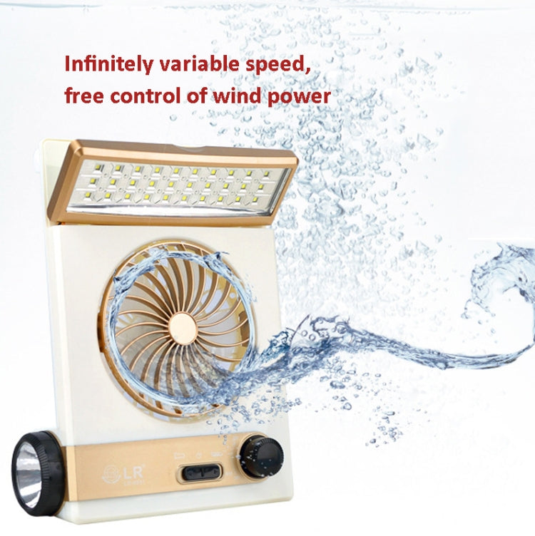 Ventilatore solare 4 in 1 con torcia LED e pannello solare