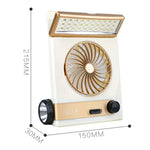 Ventilatore solare 4 in 1 con torcia LED e pannello solare