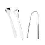 2 spazzole per la pulizia della lingua in acciaio inossidabile per l'alito cattivo, Tongue Scraper+Two-piece Set (Silver ), Tongue Scraper + Two-piece Set (Rose Gold )