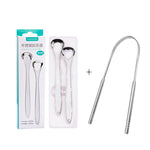 2 spazzole per la pulizia della lingua in acciaio inossidabile per l'alito cattivo, Tongue Scraper+Two-piece Set (Silver ), Tongue Scraper + Two-piece Set (Rose Gold )
