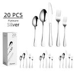 Set di posate da bistecca 20 in 1 in acciaio inossidabile, True Color, Golden, Rose Gold, Colorful, Black