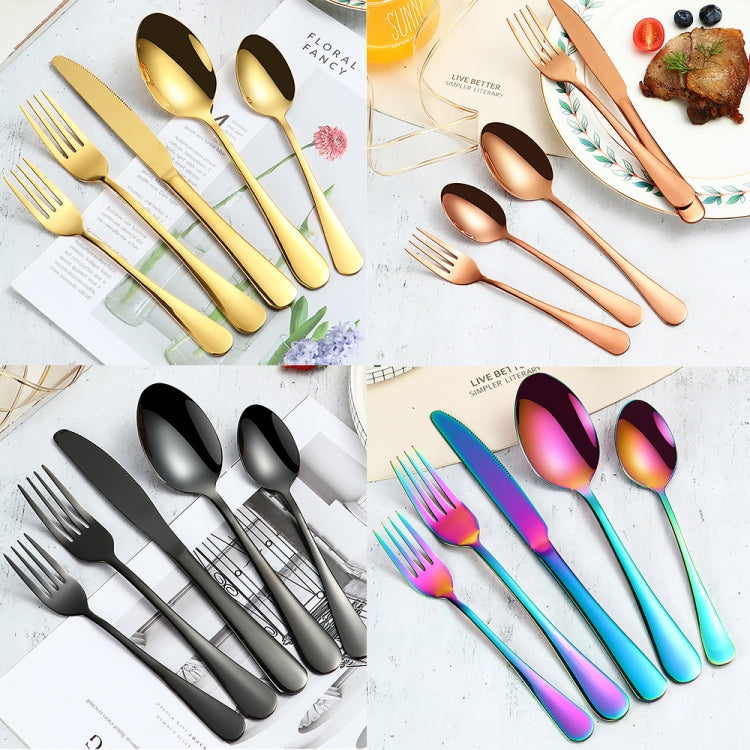 Set di posate da bistecca 20 in 1 in acciaio inossidabile, True Color, Golden, Rose Gold, Colorful, Black