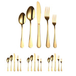 Set di posate da bistecca 20 in 1 in acciaio inossidabile, True Color, Golden, Rose Gold, Colorful, Black