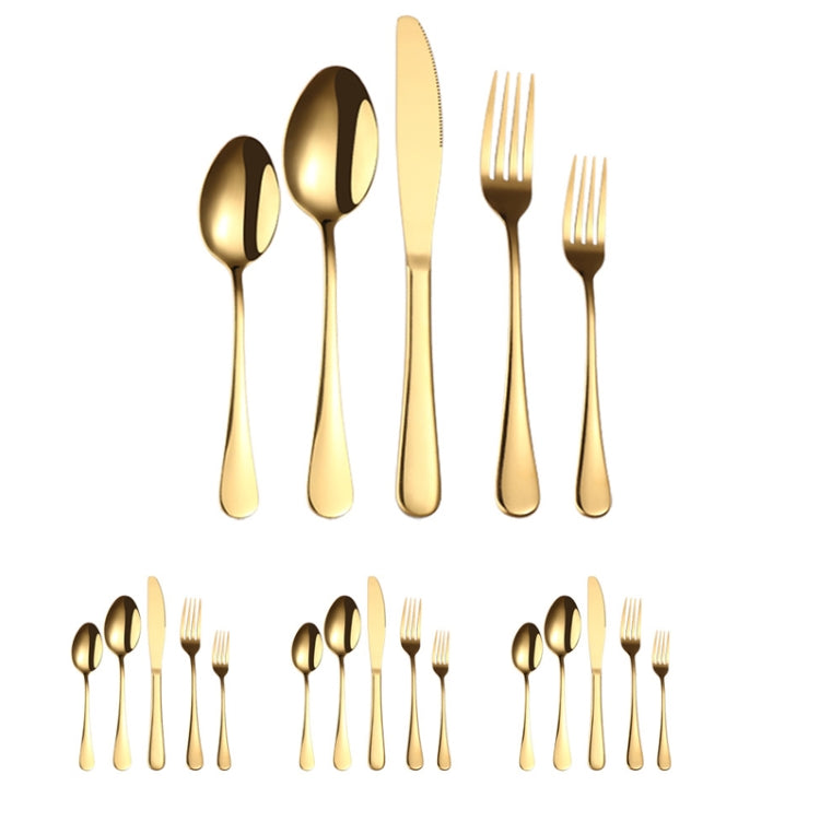 Set di posate da bistecca 20 in 1 in acciaio inossidabile, True Color, Golden, Rose Gold, Colorful, Black
