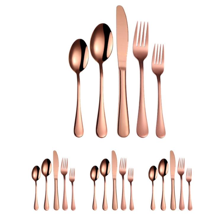 Set di posate da bistecca 20 in 1 in acciaio inossidabile, True Color, Golden, Rose Gold, Colorful, Black
