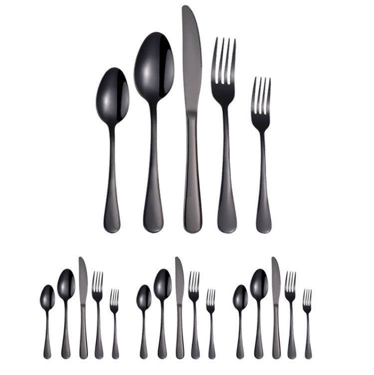 Set di posate da bistecca 20 in 1 in acciaio inossidabile, True Color, Golden, Rose Gold, Colorful, Black
