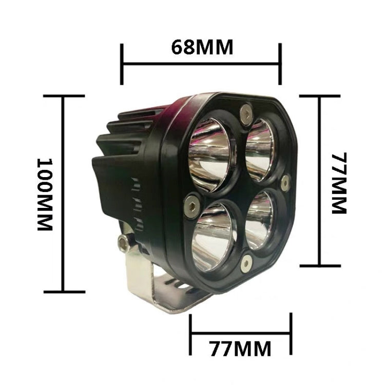 40W luce bianca moto LED faretto faro auto paraurti anteriore luce fuoristrada modificata tetto luce, White Light