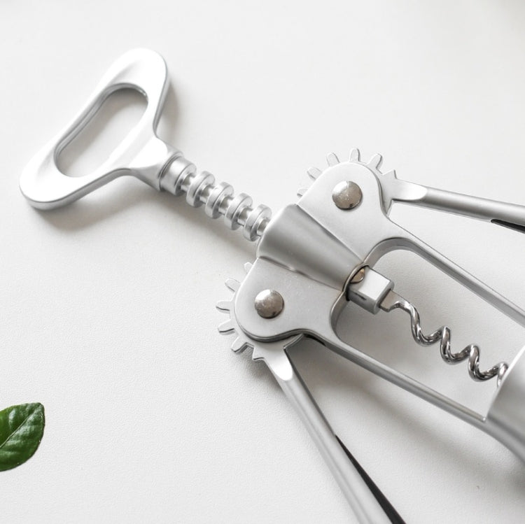 Apribottiglie manuale multifunzionale in lega di zinco per vino da cucina, Zinc Alloy Silver