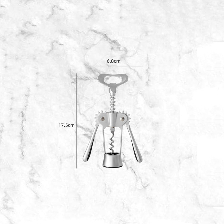 Apribottiglie manuale multifunzionale in lega di zinco per vino da cucina, Zinc Alloy Silver