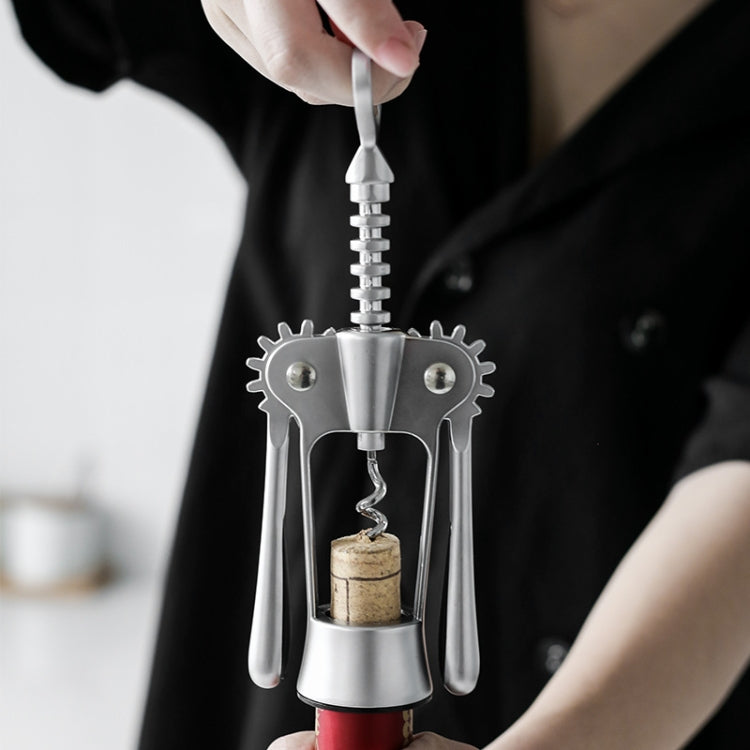 Apribottiglie manuale multifunzionale in lega di zinco per vino da cucina, Zinc Alloy Silver