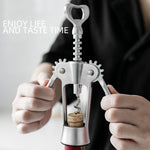 Apribottiglie manuale multifunzionale in lega di zinco per vino da cucina, Zinc Alloy Silver