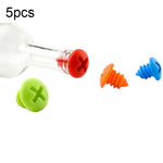 Tappo per bottiglia in silicone per conservazione del vino rosso a forma di vite da 10 pezzi, Screw Shape