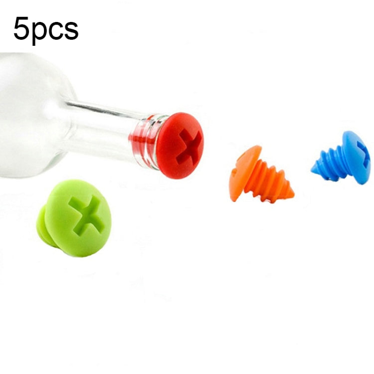 Tappo per bottiglia in silicone per conservazione del vino rosso a forma di vite da 10 pezzi, Screw Shape