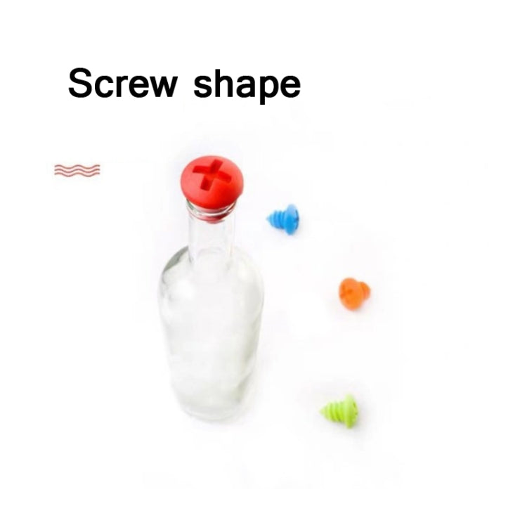 Tappo per bottiglia in silicone per conservazione del vino rosso a forma di vite da 10 pezzi, Screw Shape