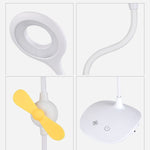 Lampada da scrivania pieghevole USB da comodino con ventilatore a LED WS-8010, Water Drop, Ring, Pen Holder White Fan Blade, Pen Holder Yellow Fan Blade, Pen Holder Blue Fan Blade, Pen Holder Green  Fan Blade