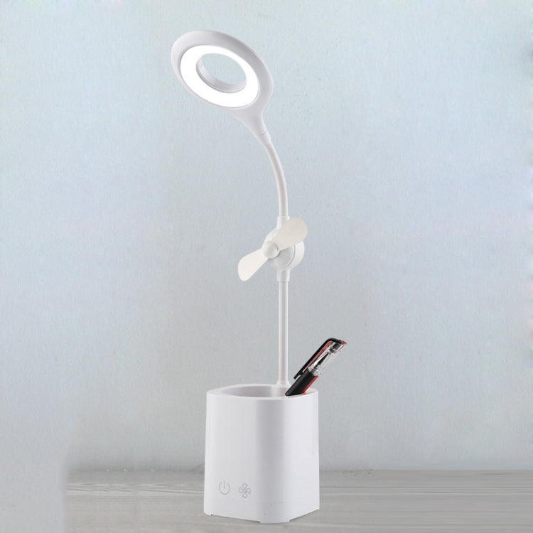 Lampada da scrivania pieghevole USB da comodino con ventilatore a LED WS-8010, Water Drop, Ring, Pen Holder White Fan Blade, Pen Holder Yellow Fan Blade, Pen Holder Blue Fan Blade, Pen Holder Green  Fan Blade