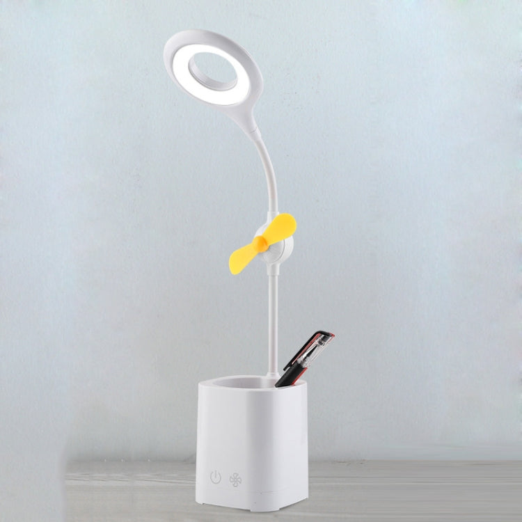 Lampada da scrivania pieghevole USB da comodino con ventilatore a LED WS-8010, Water Drop, Ring, Pen Holder White Fan Blade, Pen Holder Yellow Fan Blade, Pen Holder Blue Fan Blade, Pen Holder Green  Fan Blade